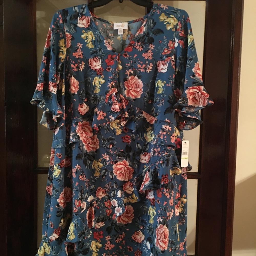 Teal Flowered Dress